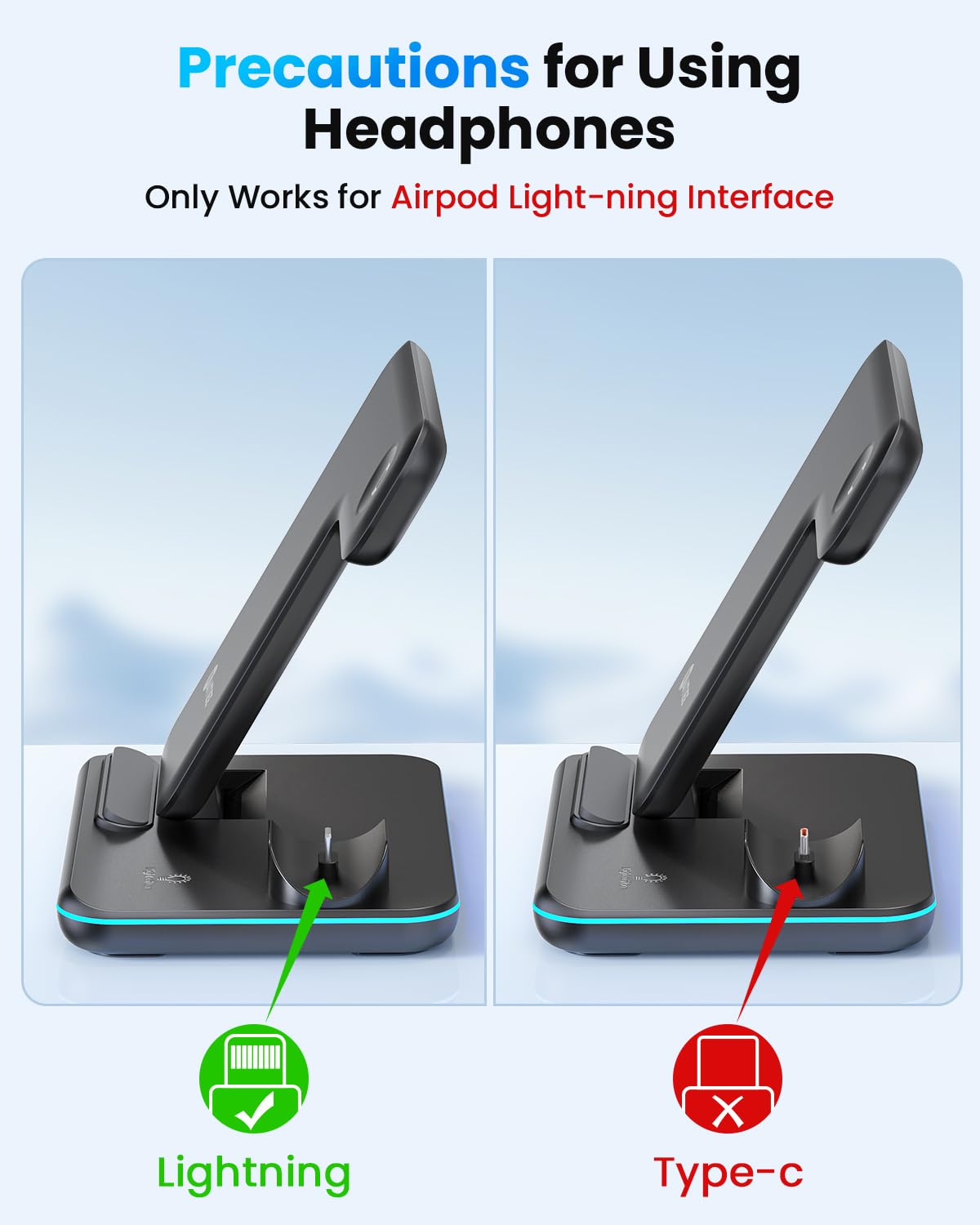 WAITIEE Wireless Charger 3 in 1, 15W Fast Charging Station for Apple Watch 9/8/Ultra 2/Ultra/SE/7/6/5/4/3/2, for AirPods 3/2/1/Pro/Pro 2, for iPhone 15/14/13 /Plus/Pro/Pro Max/12/11/X/Xr/XS/8 (Black)