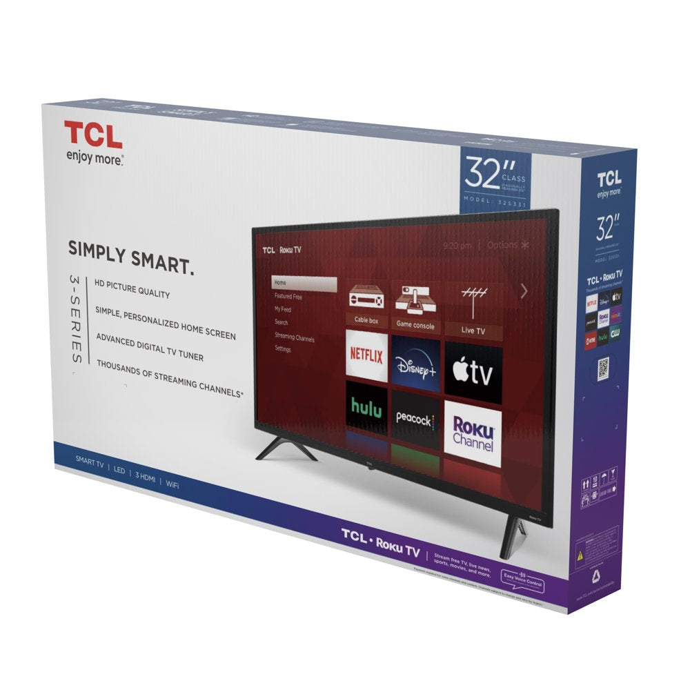 TCL 32" Class 720P HD LED Roku Smart TV 3 Series 32S331