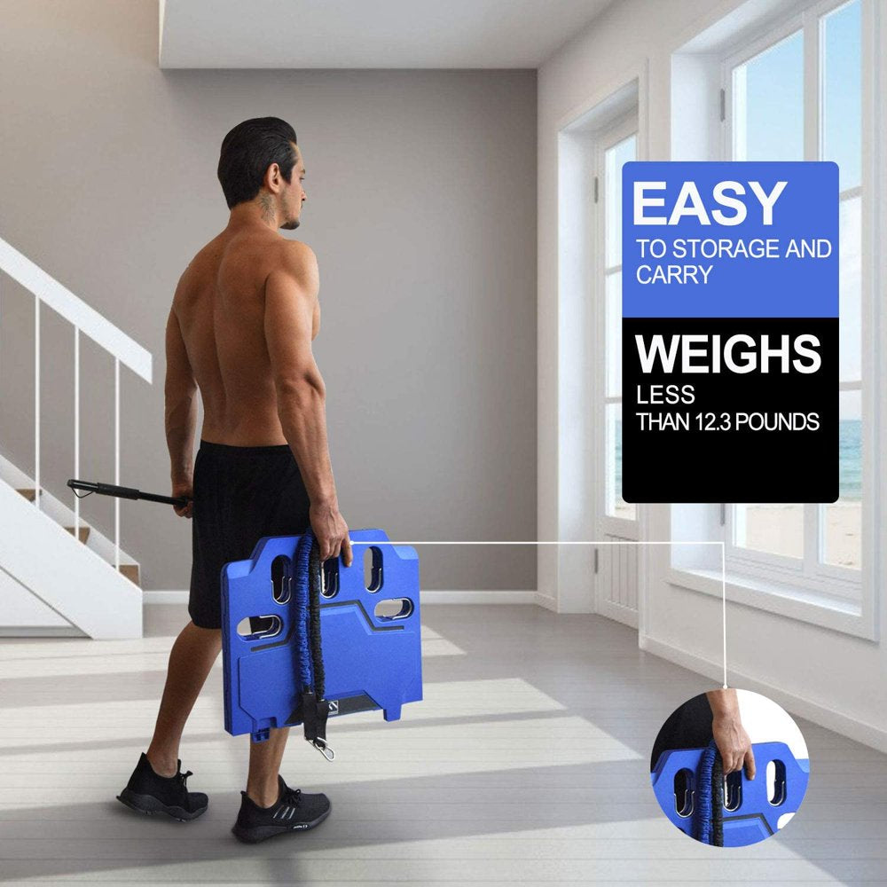 Portable Home Gym - Exercise Equipment with Resistance Bands Bar, Muscle Build Workout Equipment, Full-Body Fitness Equipment