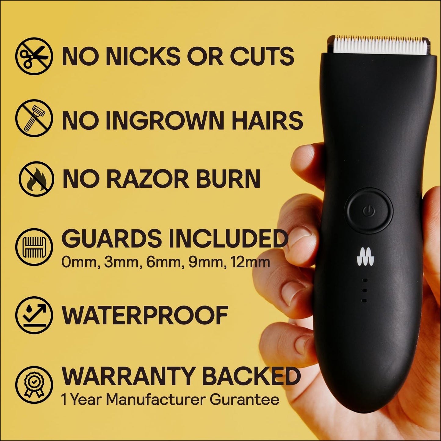 Meridian Manscape, Ball Trimmer Men, Body Hair Trimmer for Men, Pubic Hair Trimmer Men, Manscaper, Ball Shaver, Body Trimmer for Men, Men Body Shaver