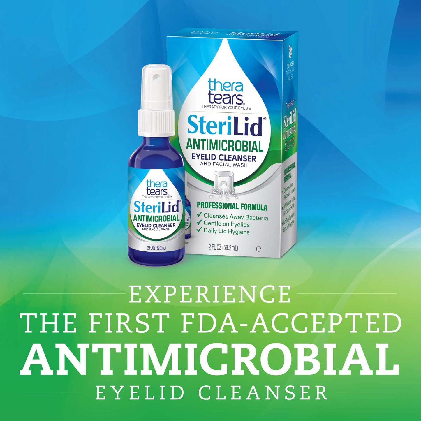 TheraTears SteriLid Eyelid Cleanser and Face Wash, for irritated eyes, 2 fl oz Spray