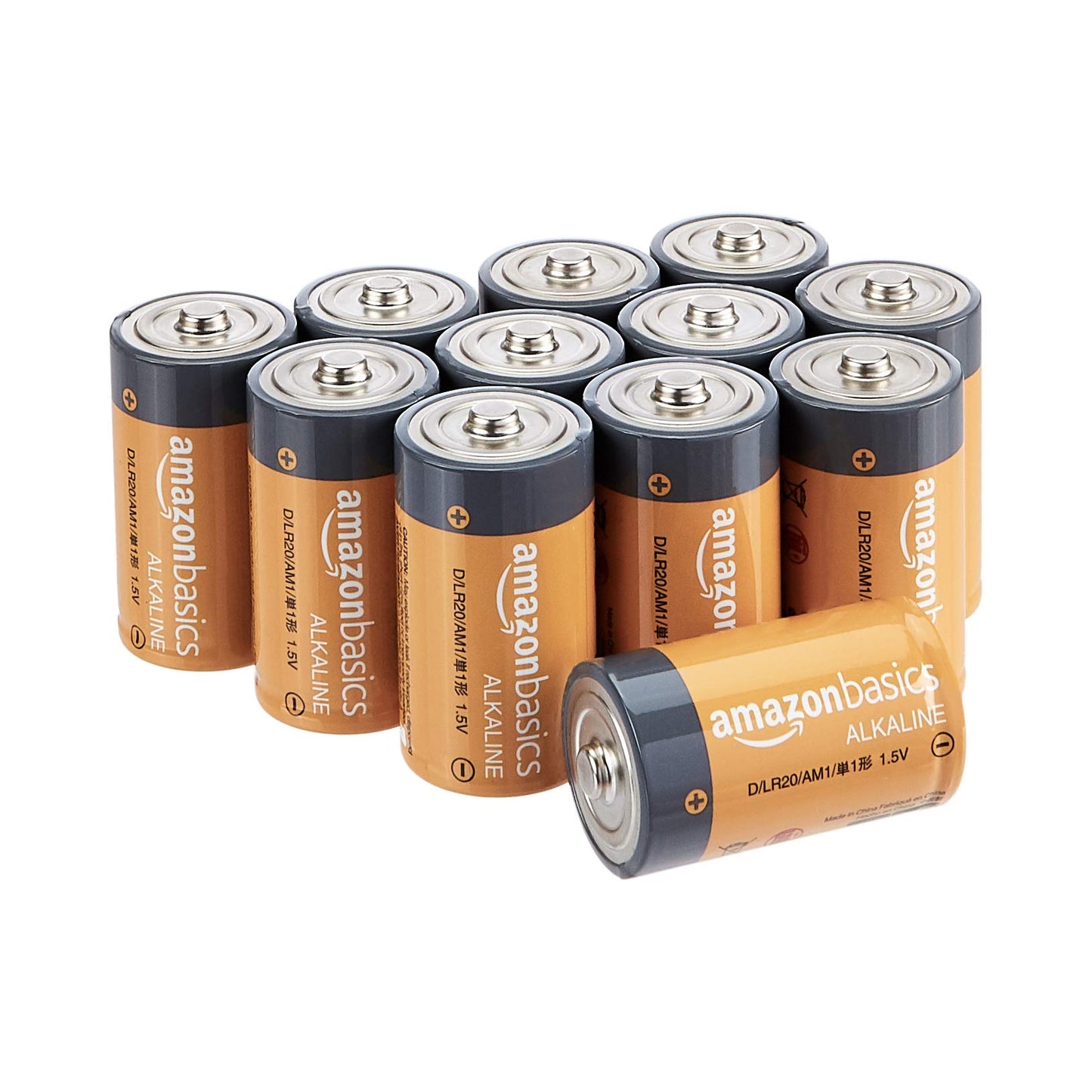 Amazon Basics 12 Pack D Cell All-Purpose Alkaline Batteries, 5-Year Shelf Life, Easy to Open Value Pack & 20 Pack AAA High-Performance Alkaline Batteries, 10-Year Shelf Life, Easy to Open Value Pack