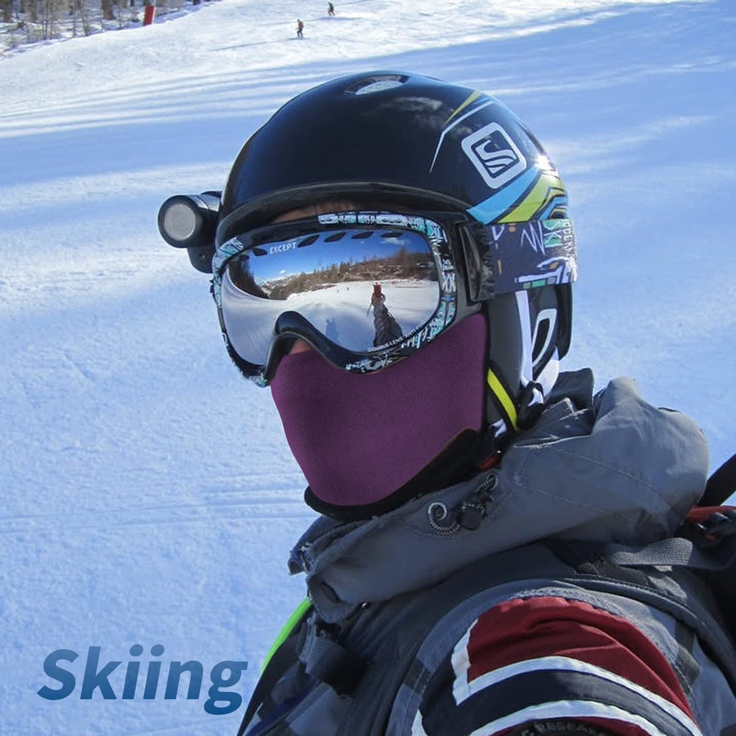 YESLIFE Purple Ski Mask, Balaclava Face Mask for Men and Women, Skiing, Snowboarding, Motorcycle, UV Protection & Wind Protection, Hat