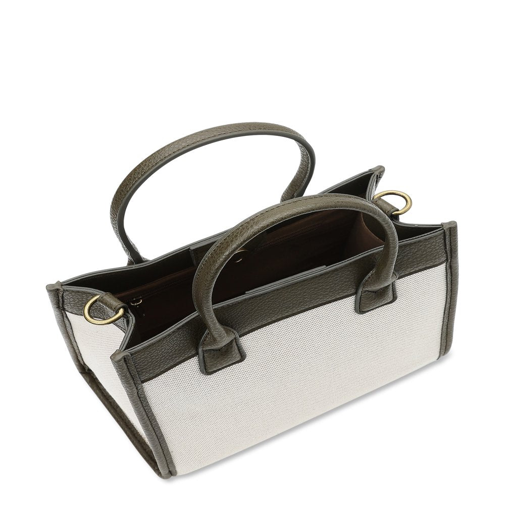 Women's Canvas Mini Tote Bag with Removable Strap, Natural