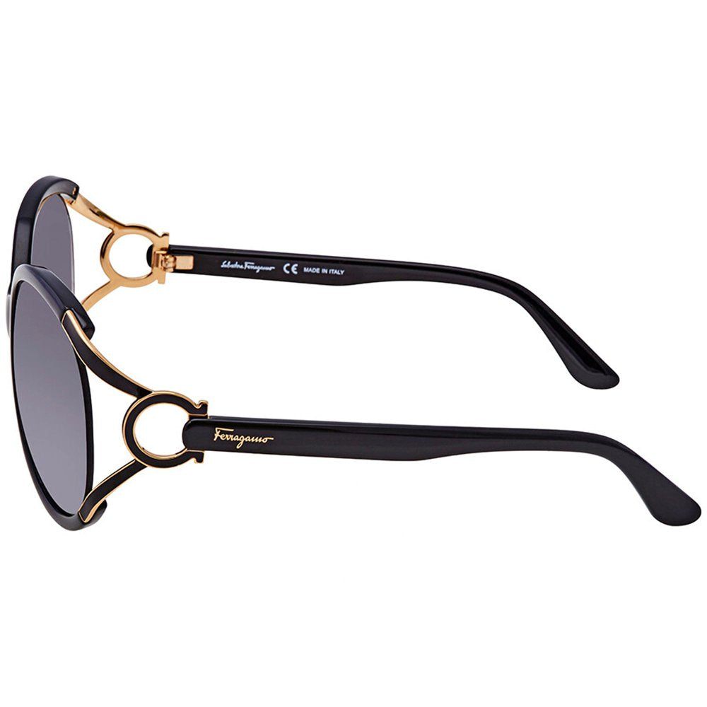 Salvatore Ferragamo Plastic Womens Oval Sunglasses Black 61mm