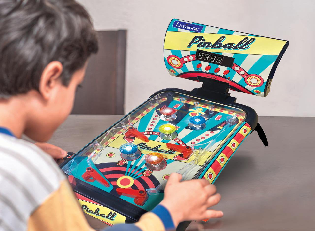 electronic pinball, action and reflex game for children and family, LCD screen, light and sound effects, JG610