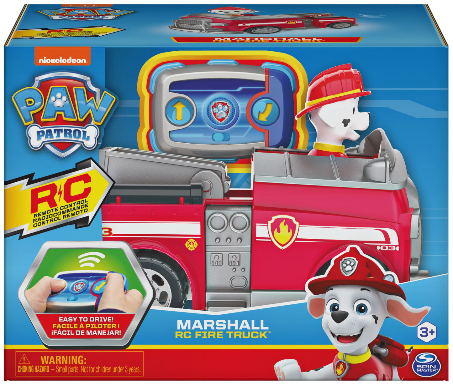 Paw Patrol, Marshall Remote Control Fire Truck with 2-Way Steering, for Kids Aged 3 and Up