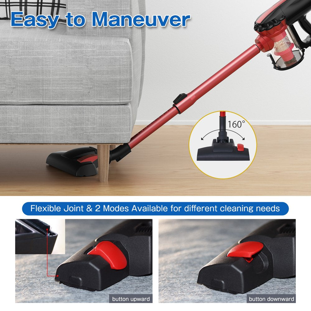 Moosoo 17000PA Strong Suction Stick Vacuum Cleaner, 23Ft Cord Vacuum For hard floor