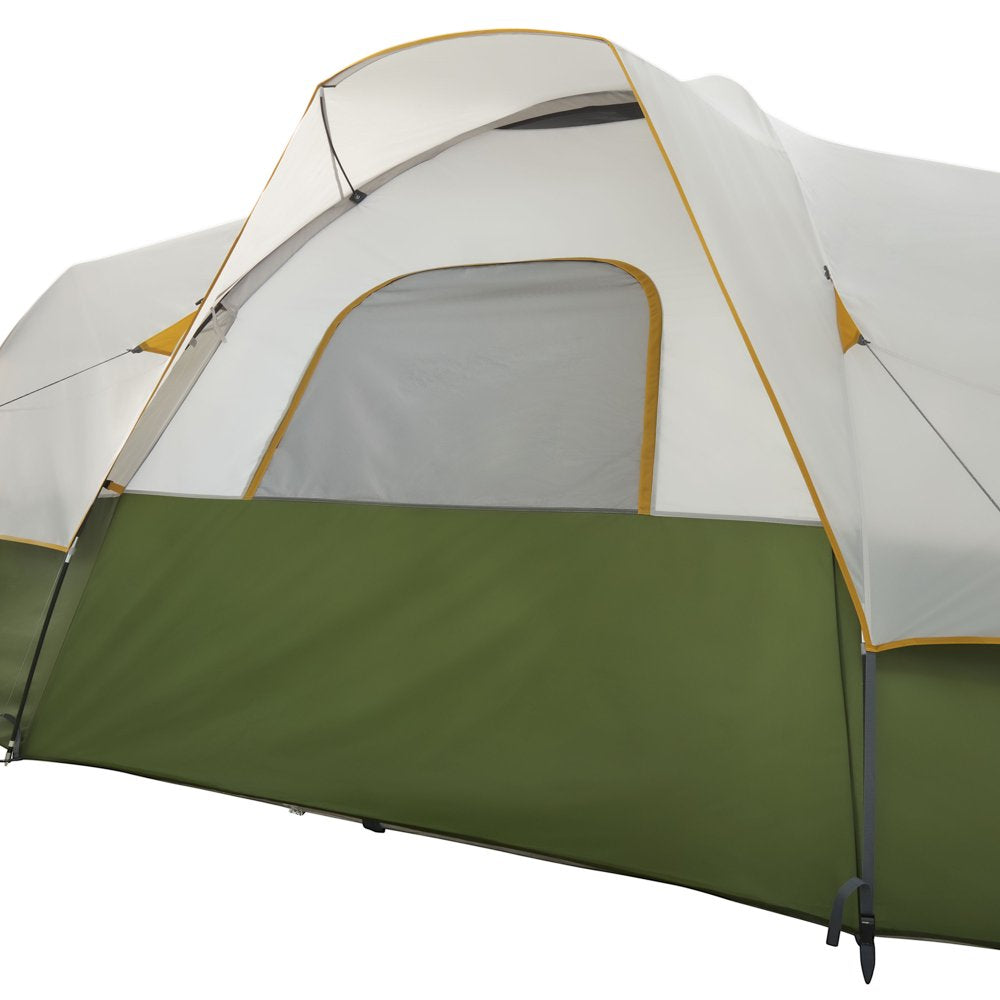 10-Person, 3-Room, Hybrid Dome Tent, Off-White / Green, with Full Fly, Weight 26 Lbs. 6 oz.