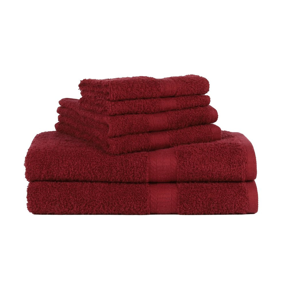 Solid 6-Piece Bath Towel Set, School Grey