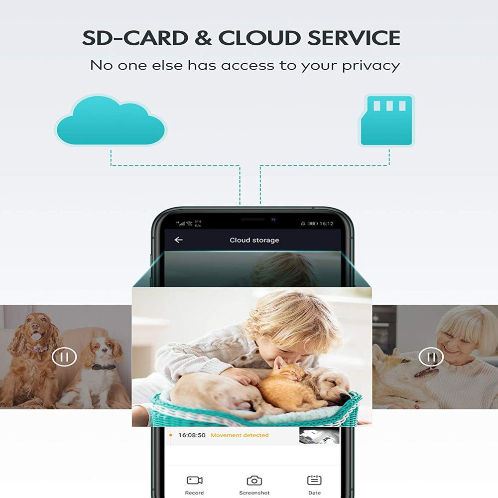 Baby Monitor, 360°Wireless Smart Video Baby Camera, 3MP HD Home Security Camera with Two-Way Talk, Wifi Nanny IP Cam W/Safety Alerts, IR Night Vision, Motion & Sound Detection, Cloud & SD Card Storage