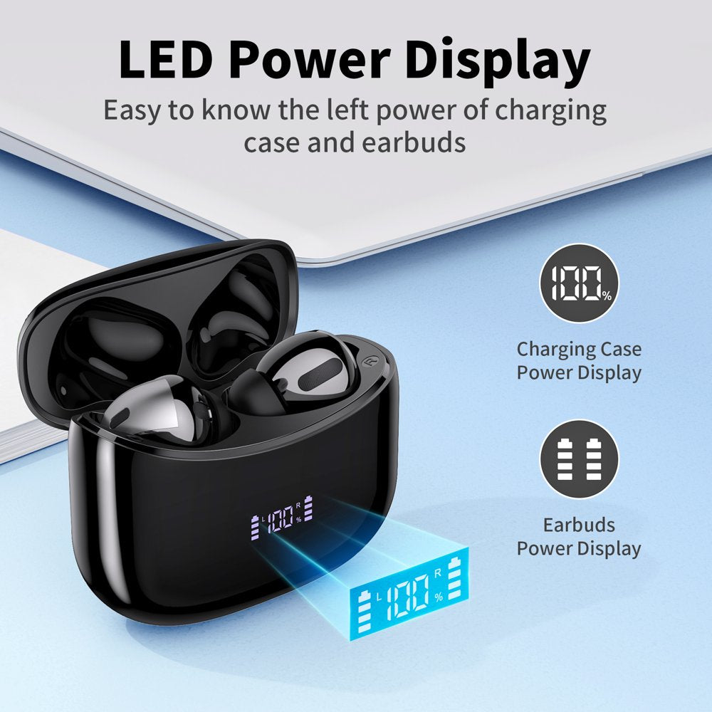 Wireless Earbuds, Bluetooth Headset with Microphone Touch Control , Waterproof, High-Fidelity Stereo Earphones,Support wireless charging earbuds,Compatible with iPhone 13 Pro Max XS Samsung Android