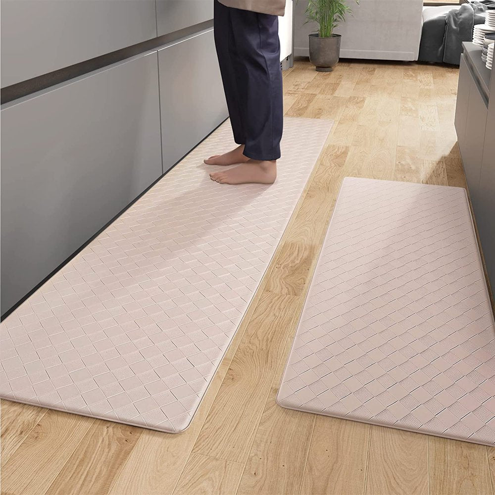 Kitchen Mat Cushioned anti Fatigue Kitchen Rugs Waterproof Non-Slip Comfort Standing Mat for Kitchen, Floor, Office, Sink, Black, 17" X 47"