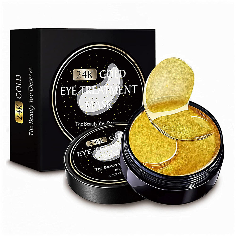 24K Gold Eye Mask, 30 Pairs Collagen under Eye Patches, Eye Treatment Mask, under Eye Bags Treatment, under Eye Masks for Puffy Eyes, Anti-Aging,Anti-Wrinkle&Fine Lines, under Eye Dark Circles