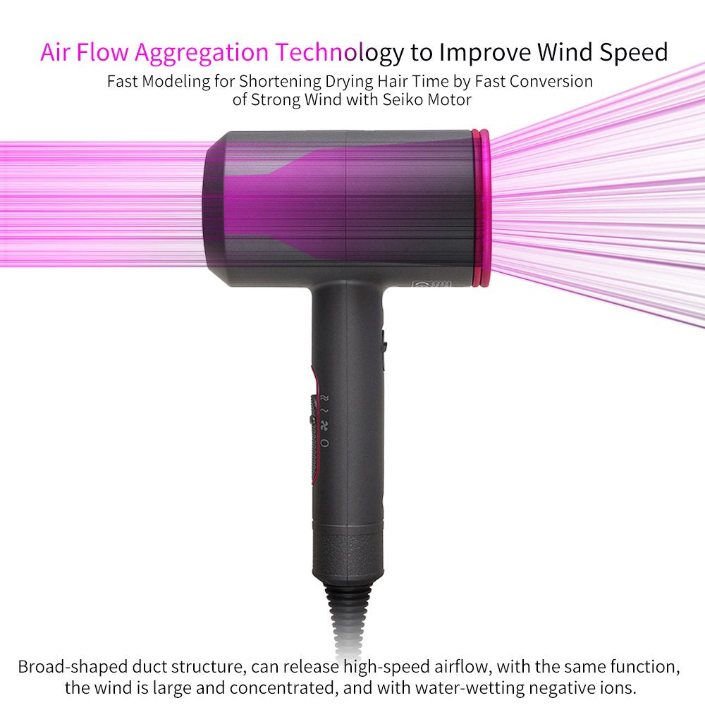 BerZalah Ionic Hair Dryer, 1800W Professional Blow Dryer, 3 Heating/2 Speed/Cold Settings for Home Salon Travel Woman Kids
