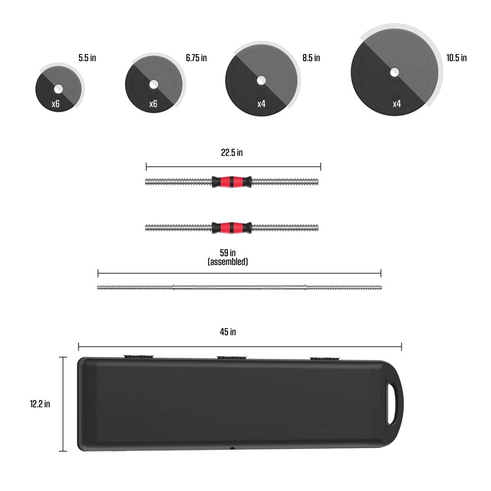 FitRx 2-in-1 SmartBell Gym, Interchangeable Adjustable Dumbbells and Barbell Weight Set, 100lbs.