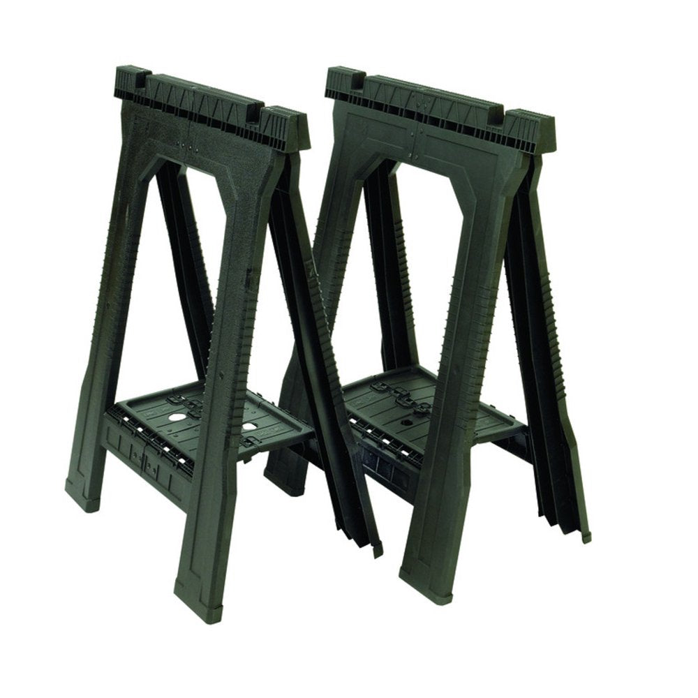 32" H x 22-1/2" W x 5" D Folding Sawhorse 800 lb. Black 1 pair