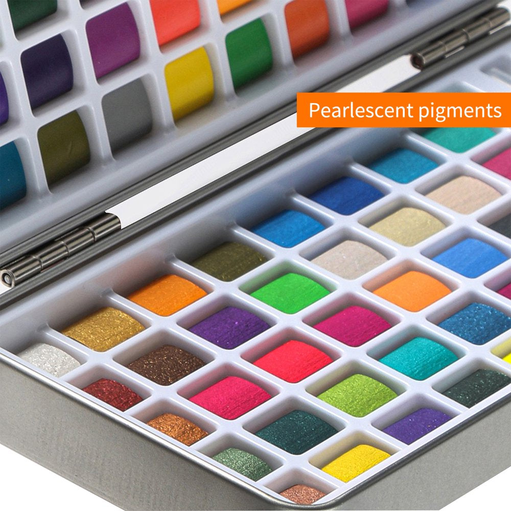72 Colors Professional Art Supplies with Watercolor Brush Pen for Artists Beginners Students Adults Drawing Painting Portable Art Painting