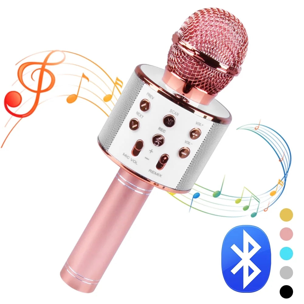 SUPTREE Wireless Bluetooth Karaoke Microphone for Kids Adult Singing, Portable Handheld Karaoke Machine Speaker with Record Function (Black)