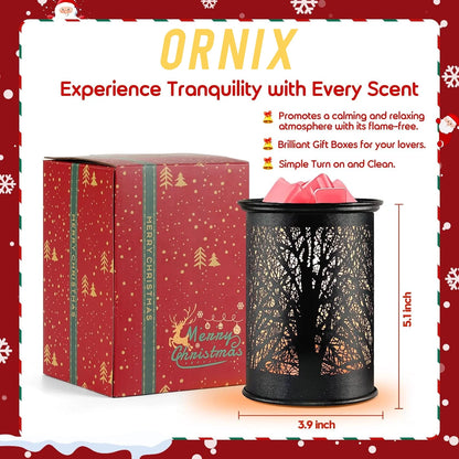 ORnix Metal Wax Warmer, Electric Wax Melt Warmer for Scented Wax Fragrance Candle Oil Burner Melting Night Light for Gift Home Office Bedroom