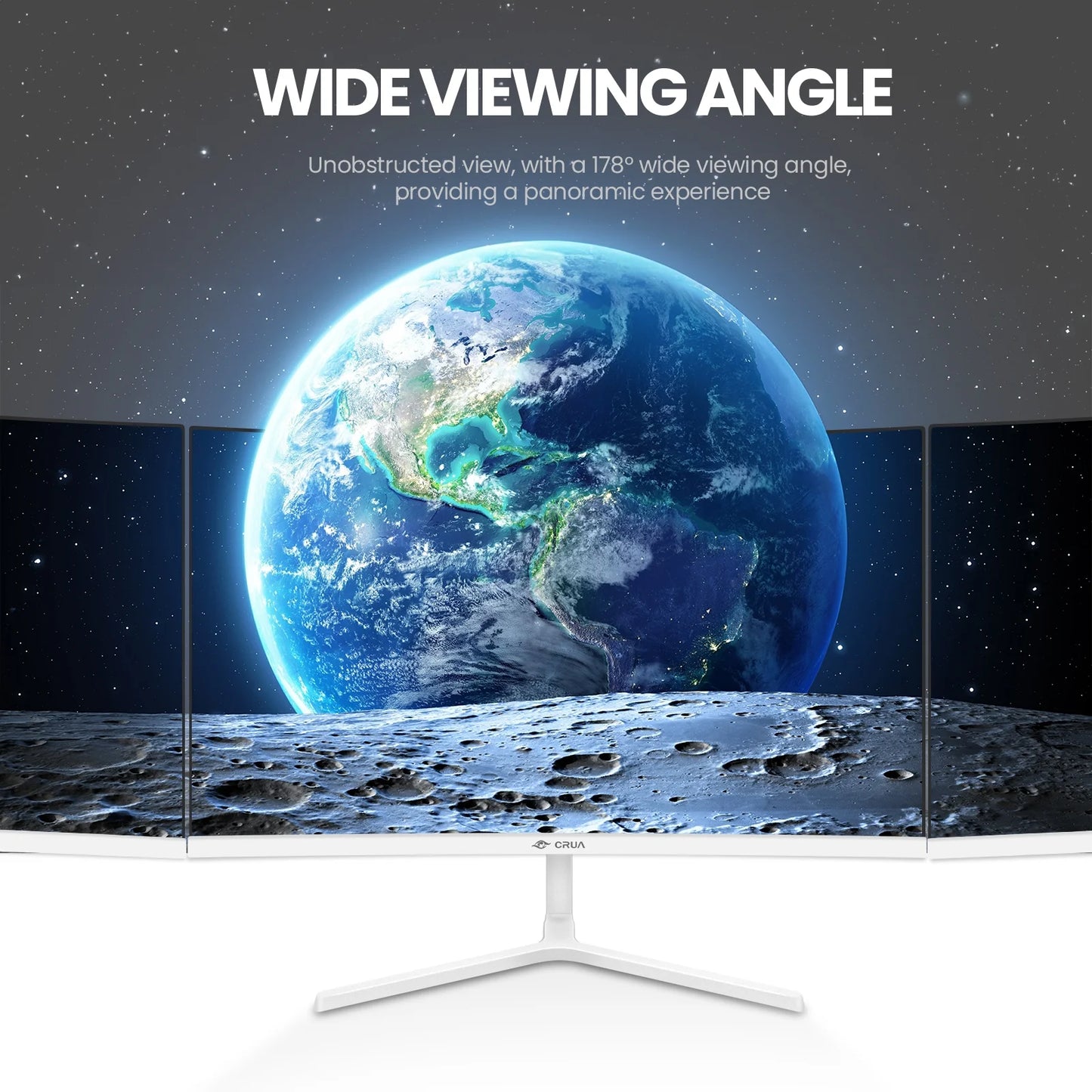 CRUA 24" FHD 100Hz Curved Computer Monitor,1080P Narrow Bezel Office Monitor,99% SRGB,FreeSync, HDMI,White