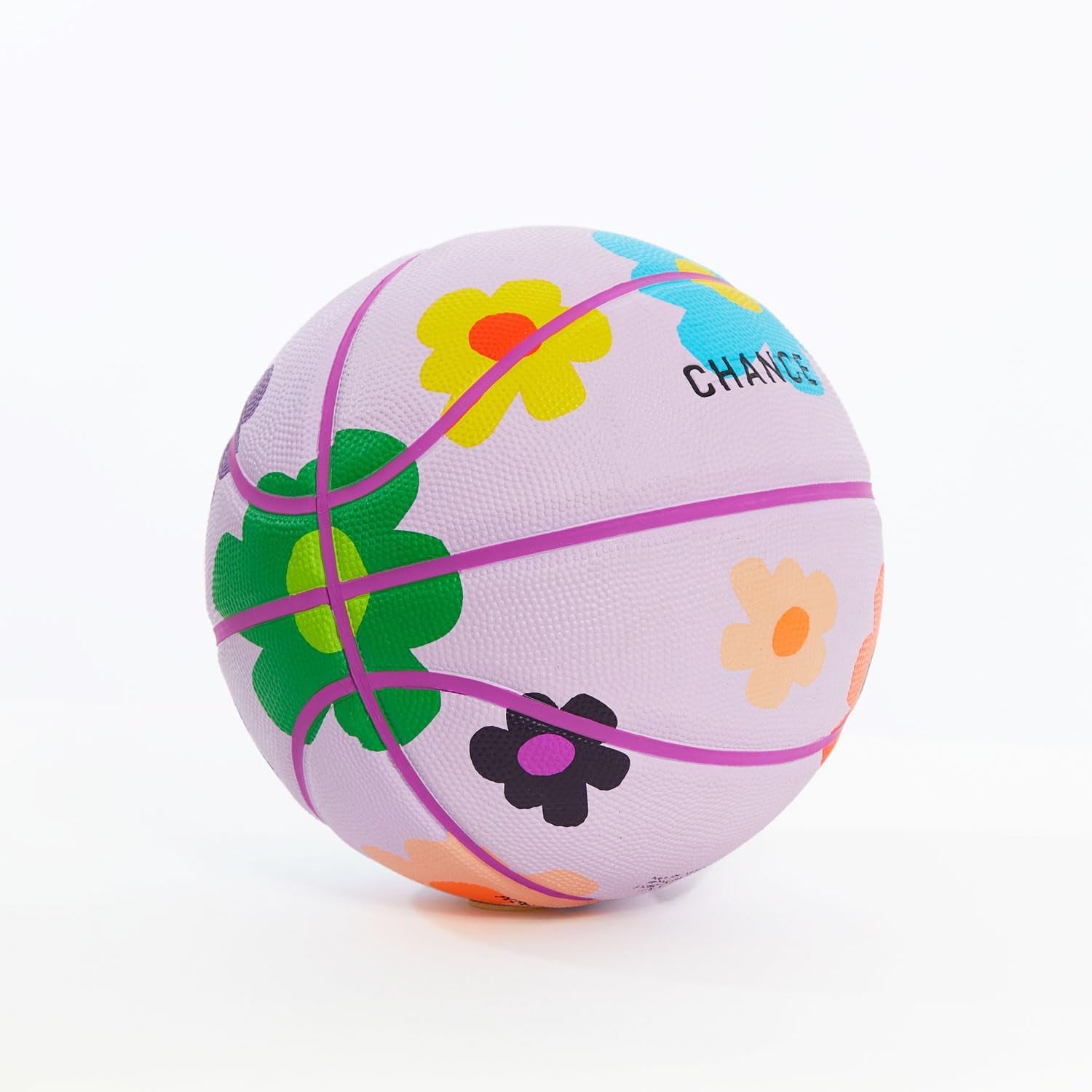 Chance Premium Design Printed Rubber Outdoor & Indoor Basketball, Bloom Light Purple