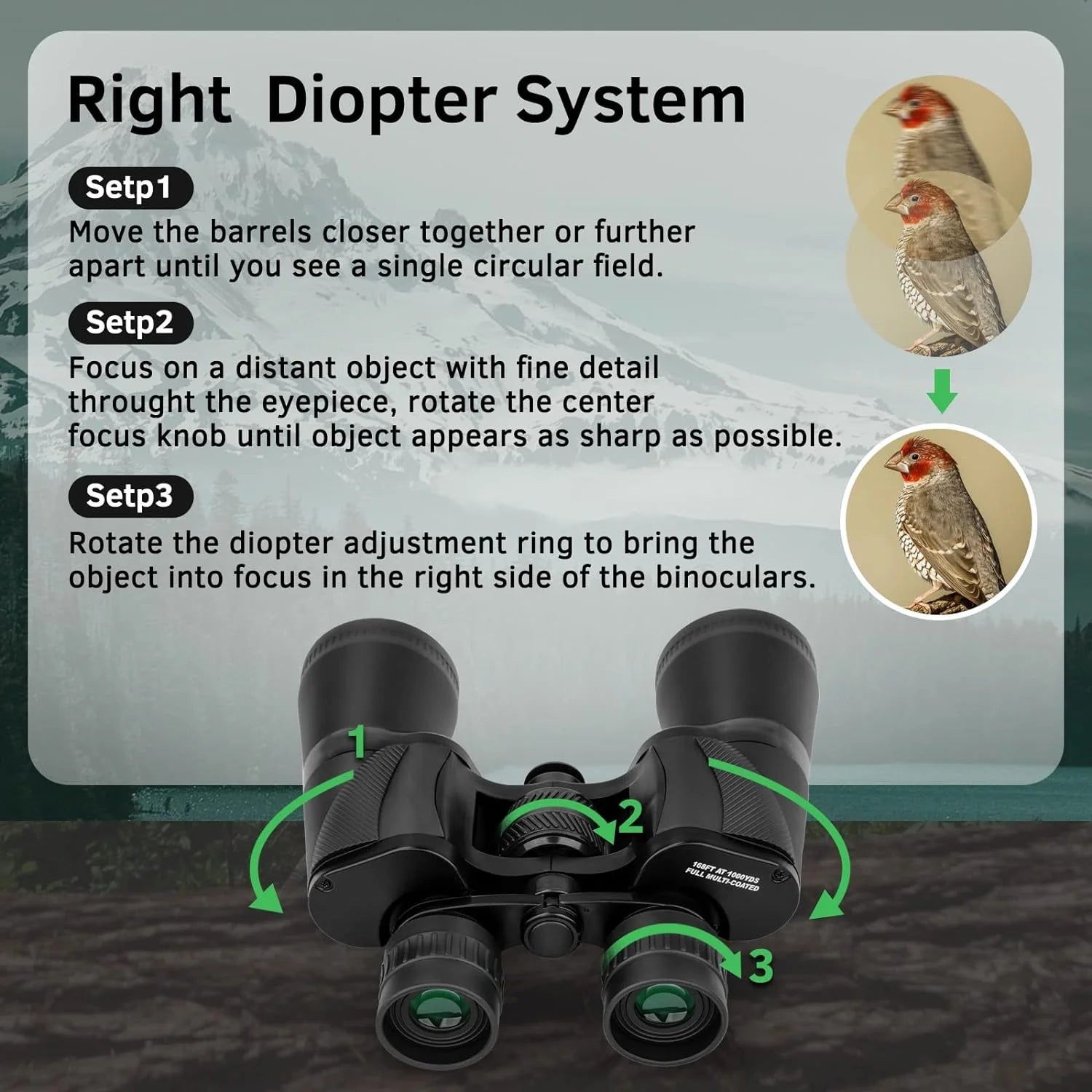 BEBANG 20X50 Binoculars for Adults,  HD Powerful Binoculars with Low Light Vision, Waterproof Binoculars for Bird Watching