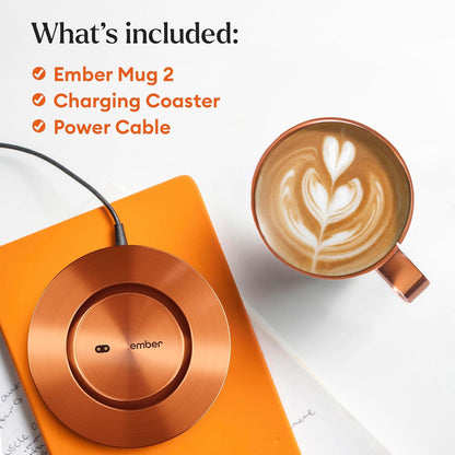 Ember Temperature Control Smart Mug 2, 14 Oz, App-Controlled Heated Coffee Mug with 80 Min Battery Life and Improved Design, Copper