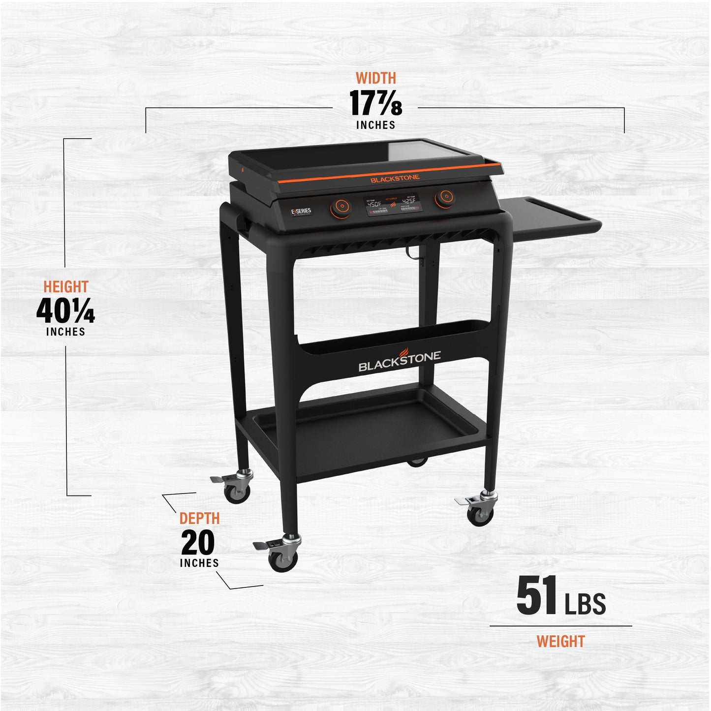 Blackstone E-Series 2-Burner 22" Electric Tabletop Griddle with Prep Cart