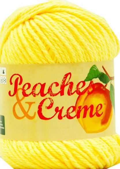 Peaches & Creme Solid 4 Medium Cotton Yarn, Bright Orange 2.5oz/70.9g, 120 Yards