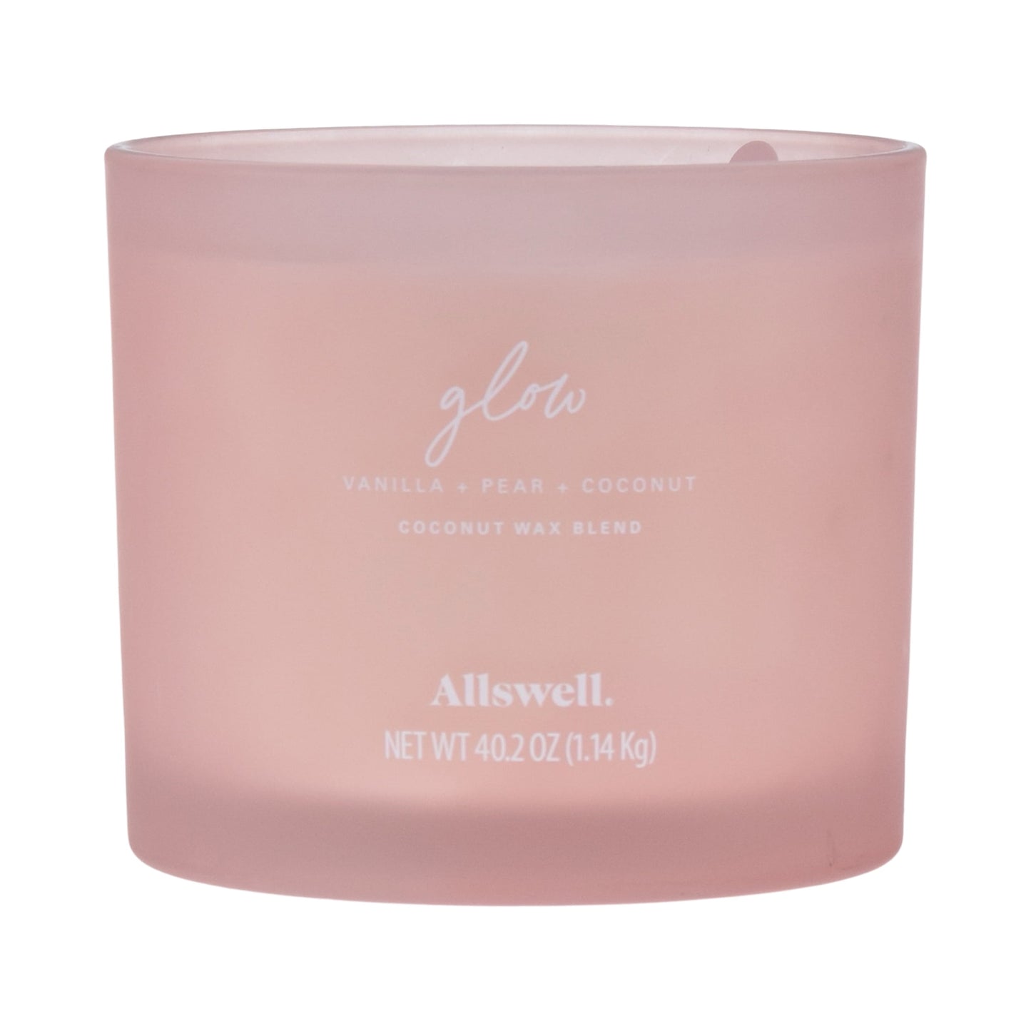 Allswell Glow (Vanilla + Pear + Coconut) Scented 4-Wick Spa Jar Candle 40.2oz