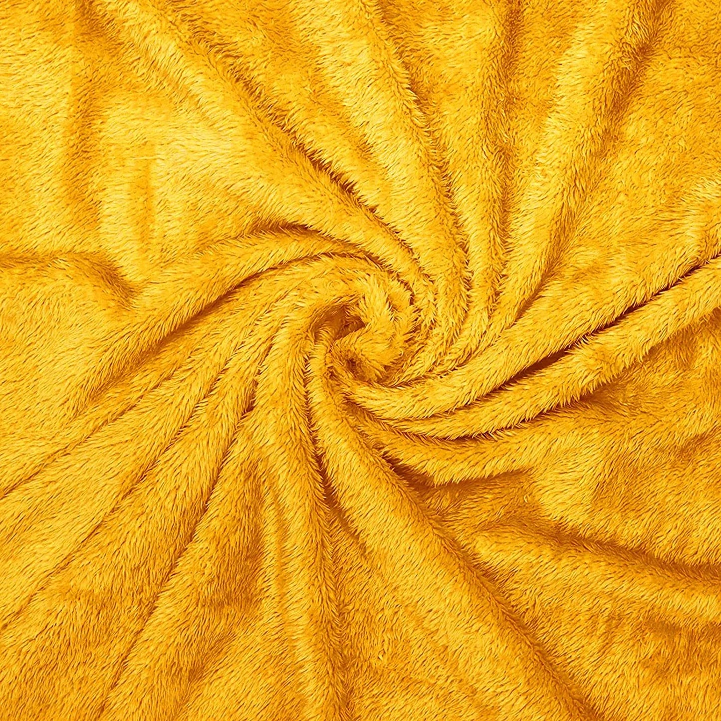 Exclusivo Mezcla Plush Fuzzy Large Fleece Throw Blanket (50" x 70",Mustard Yellow)- Soft, Warm& Lightweight