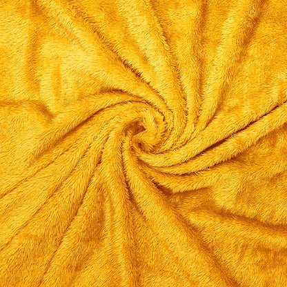 Exclusivo Mezcla Plush Fuzzy Large Fleece Throw Blanket (50" x 70",Mustard Yellow)- Soft, Warm& Lightweight