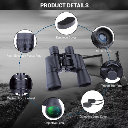 BEBANG 20X50 Binoculars for Adults,  HD Powerful Binoculars with Low Light Vision, Waterproof Binoculars for Bird Watching