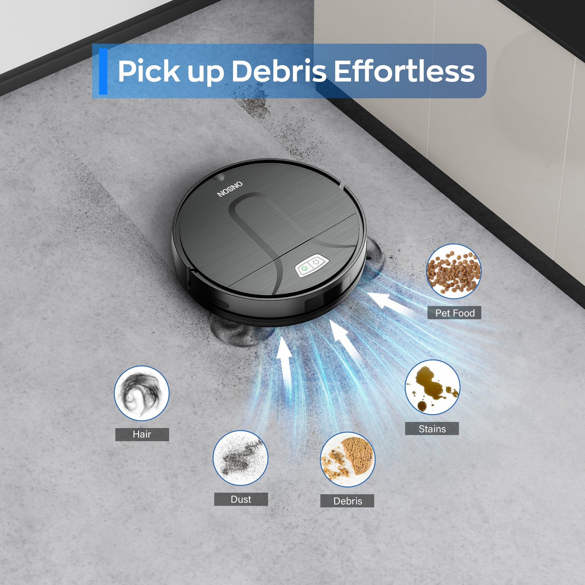 ONSON Robot Vacuum Cleaner, 3500Pa Vacuum Cleaner with Schedule, App//Wi-Fi/Alexa, Slim, Ideal for Hard Floor, Pet Hair