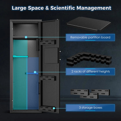 TELAM 12 Rifle Gun Safe, Gun Safes for Home Farm Gun Cabinet, Large Unassembled Rifle Safe with 2 Removeable Shelves, Quick Access Gun Cabinet with Digital Keypad