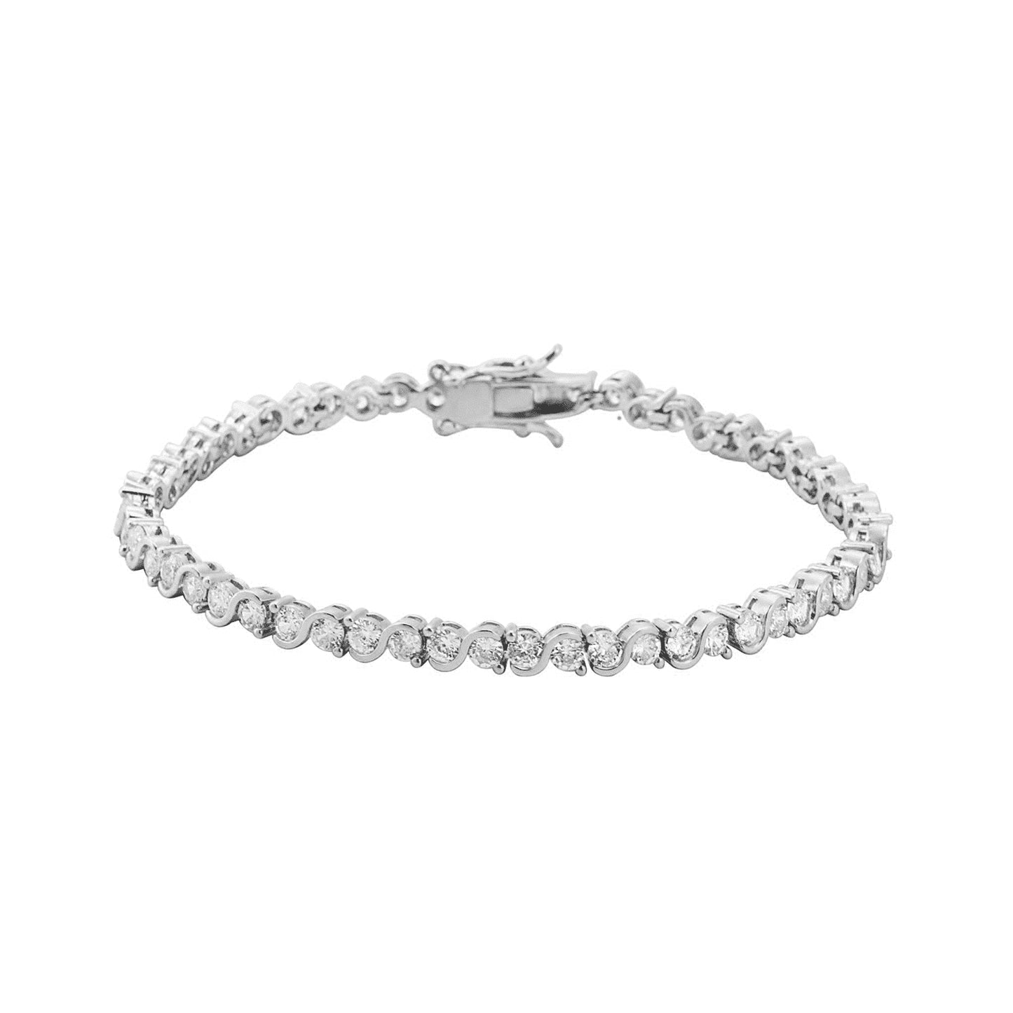 Cate & Chloe Ezra 18k White Gold Plated Infinity Tennis Bracelet with Simulated Diamond for Women