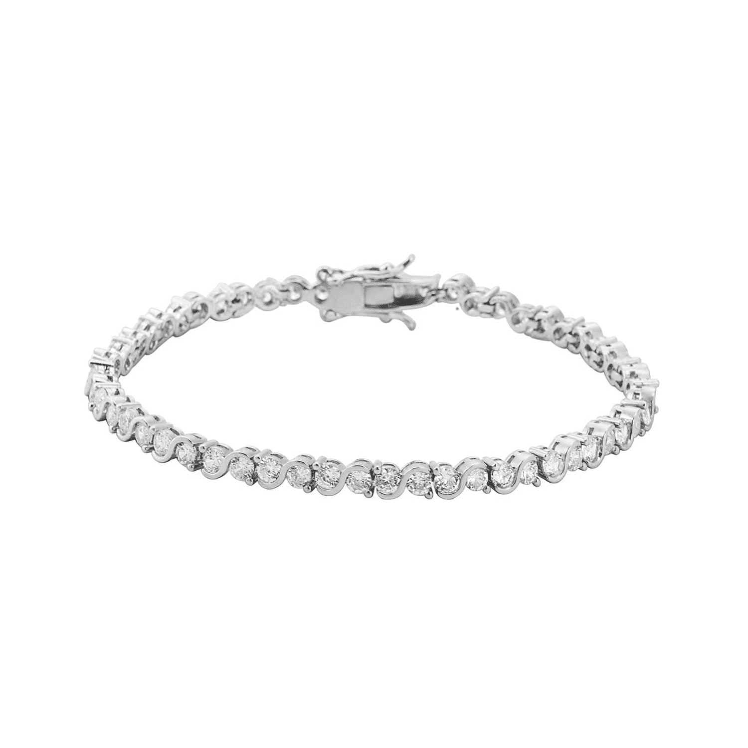 Cate & Chloe Ezra 18k White Gold Plated Infinity Tennis Bracelet with Simulated Diamond for Women