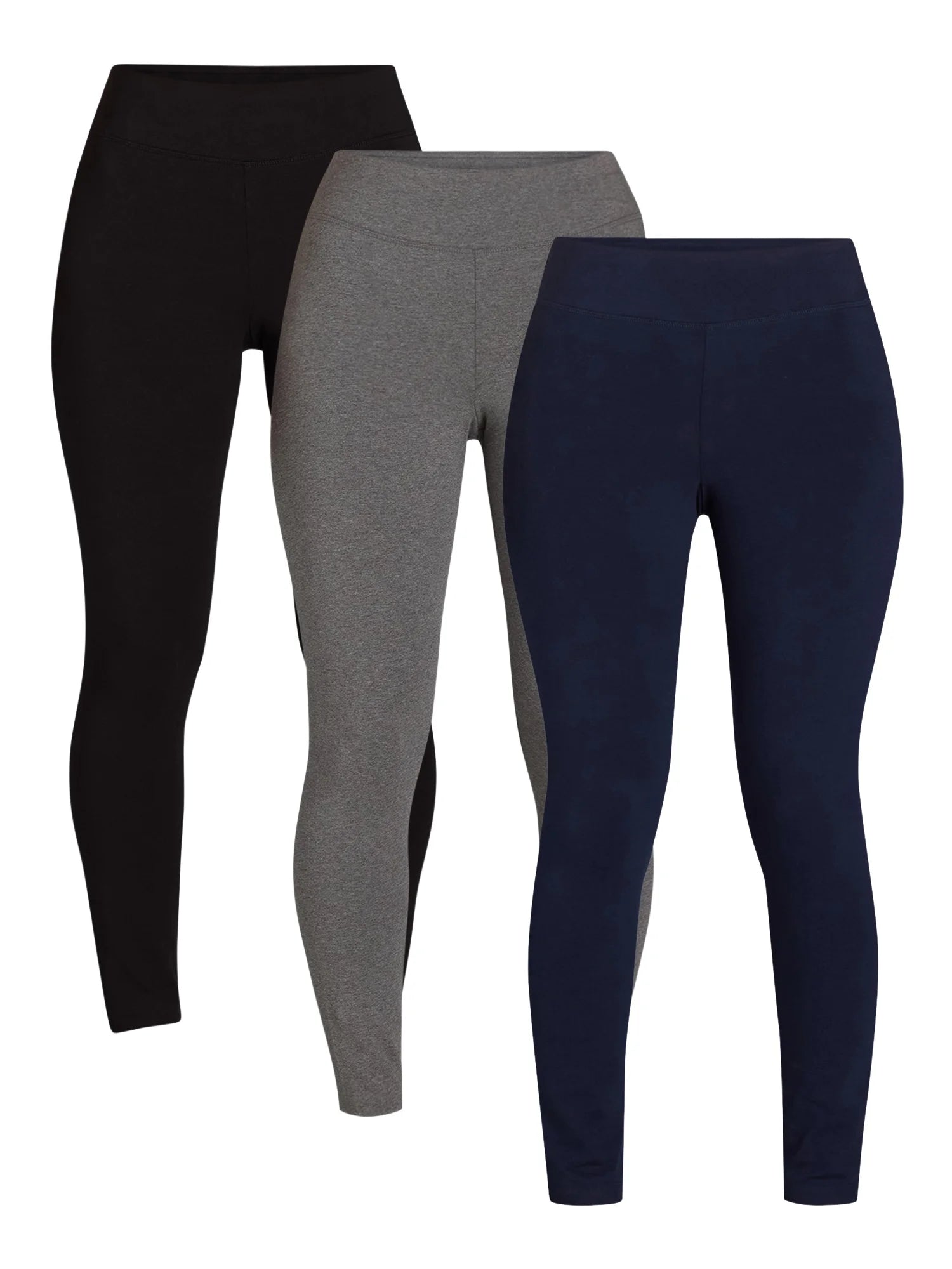 Time and Tru Women's High-Rise Ankle Knit Leggings, Available in 1, 2, and 3-Packs, 27" Inseam, Sizes S-XXXL