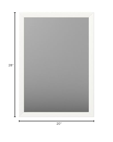 Amazon Basics Rectangular Wall Mount Mirror 20" x 28", Standard Trim, White