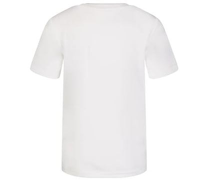 Messi Boys' Lifestyle Short Sleeve Top, Standard Shirt with Logo, Comfortable Fit, Bright White