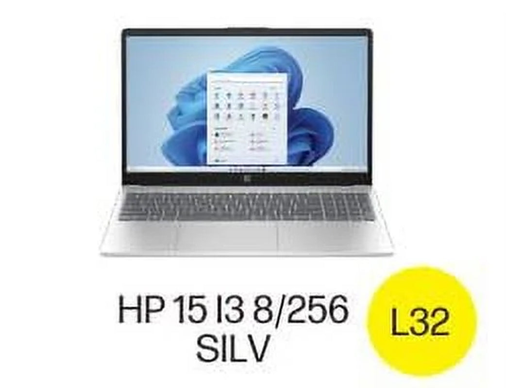 HP 15.6 inch Windows Laptop Intel Core i3-N305 8GB RAM 256GB SSD Natural Silver