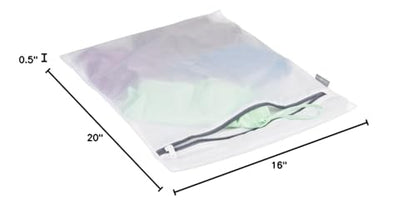 iDesign Mesh Laundry Bag Built in Zipper for Delicates, 16" x 0.5" x 20", Large
