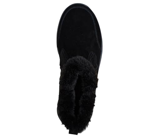 Skechers Women's EASY GOING - COZY INN Zip-Up bootie, Black/Black, 7 M