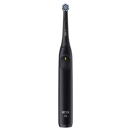 Oral-B iO Series 2 Rechargeable Electric Powered Toothbrush Starter Kit, Night Black with 2 Brush Heads - Automatic Pressure Sensor to Protect Gums - 3 Modes - 2 Min Timer