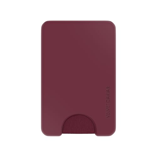VELVET CAVIAR compatible with MagSafe Wallet - Magnetic Card Holder | Holds 1-4 Cards | Slim Design | RFID Protection | Accessory for iPhone | Burgundy 1990