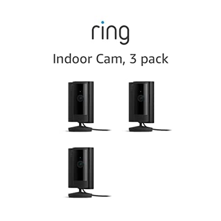 Ring Indoor Cam (newest model) — Home or business security in 1080p HD video — 3-pack, Black