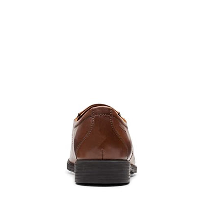 Clarks Men's Whiddon Plain Loafer, Dark Tan Leather, 9