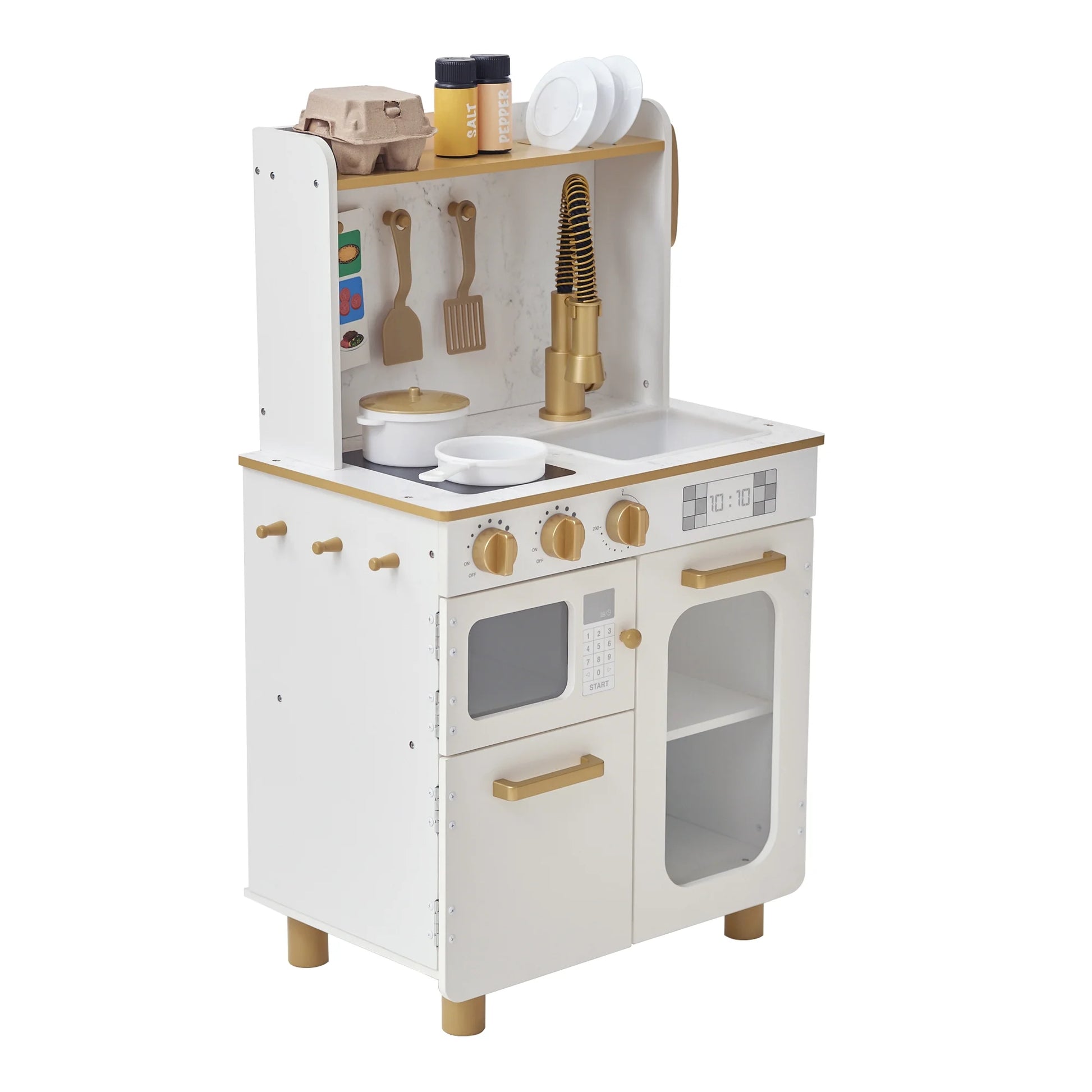 Teamson Kids Little Chef Memphis Play Kitchen, White/Gold