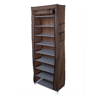 Zimtown 10 Tiers Shoe Rack with Dustproof Cover Closet Shoe Storage Cabinet Organizer